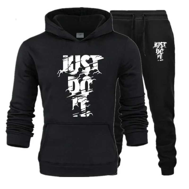 Ensemble de mode pour hommes, sweat-shirt à capuche décontracté et pantalon de sport confortable, X251205