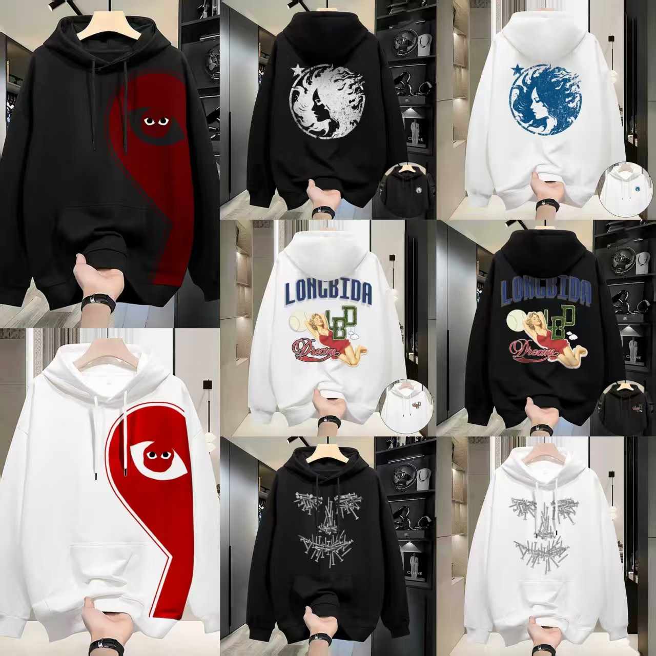 Men's Designer Hoodie Luxury Brand Casual Memorie Collection Hoodie Grunge Streetwear Sweatshirts Women Top Goth Oversized Men Clothing S-5XL