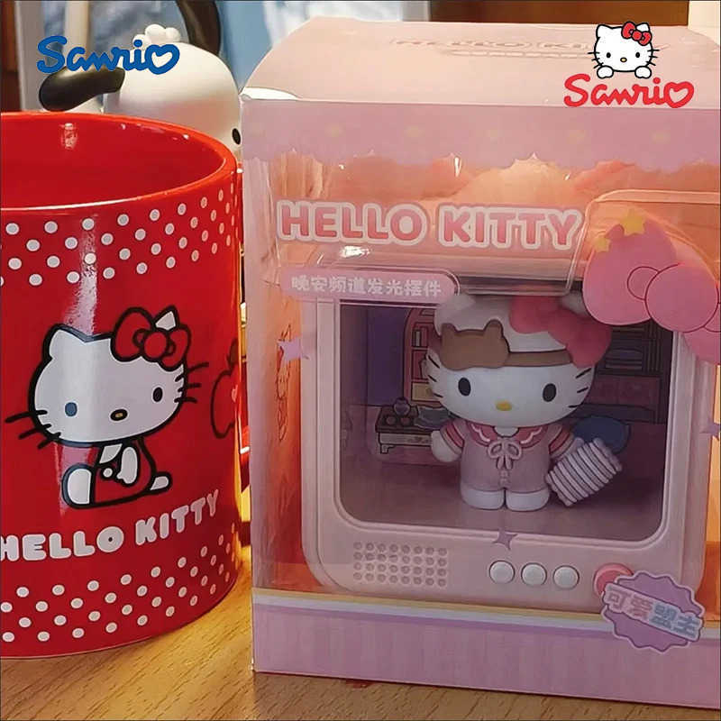 Sanrio Tv Nightlight Decoration Hello Kitty Cute Kuromi Cartoon Melody Creative Cinnamoroll Desktop Decoration Birthday Gift H251205-image-1087346494