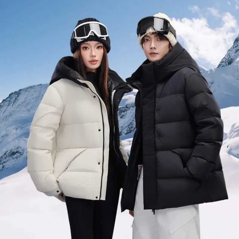 2025 New Winter Unisex Hooded Down Jacket Solid Color Versatile Casual Loose Fit Windproof Warm Streetwear Coat M251205