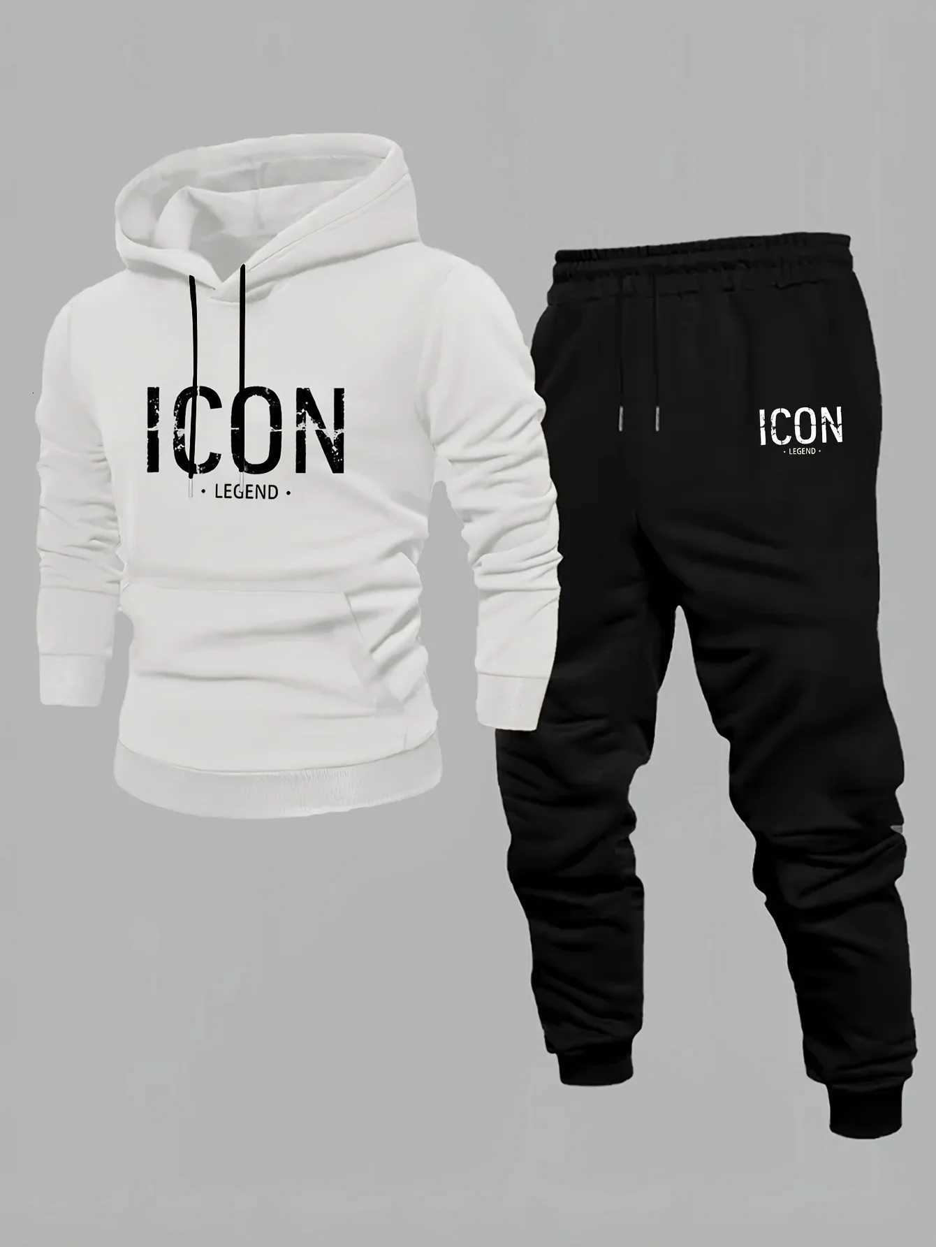 2025 Automne Hiver Nouveaux Sweats à capuche Mode Hommes Y2K Pantalon long Ensembles de vêtements pour hommes SweatshirtTrousers Sportswear 3D Im