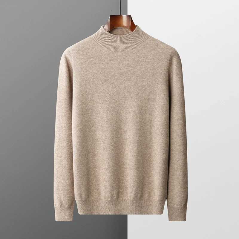 Nouveaux hommes 00 laine mérinos pull à col montant doux pulls chauds qualité pull en cachemire décontracté Smart tricots Tops basiques Clothi W2