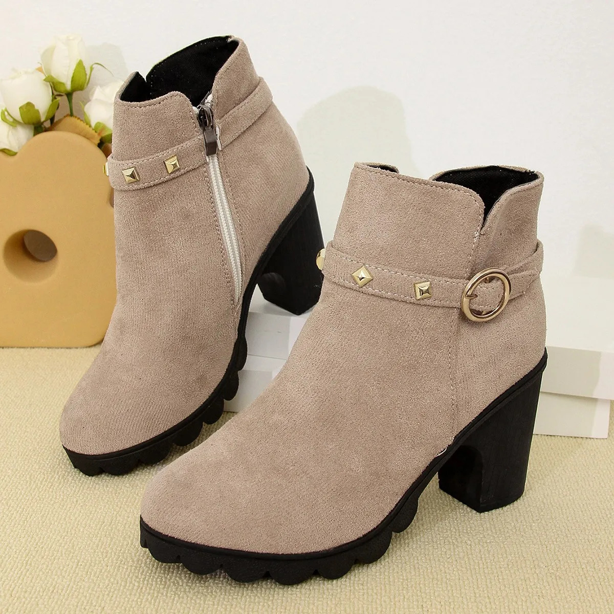 2024 Printemps Hiver Femmes Bottes Haute Qualité À Lacets Européenne Dames Chaussures pour Femmes Talons Hauts Femmes Bottes Livraison Rapide 251