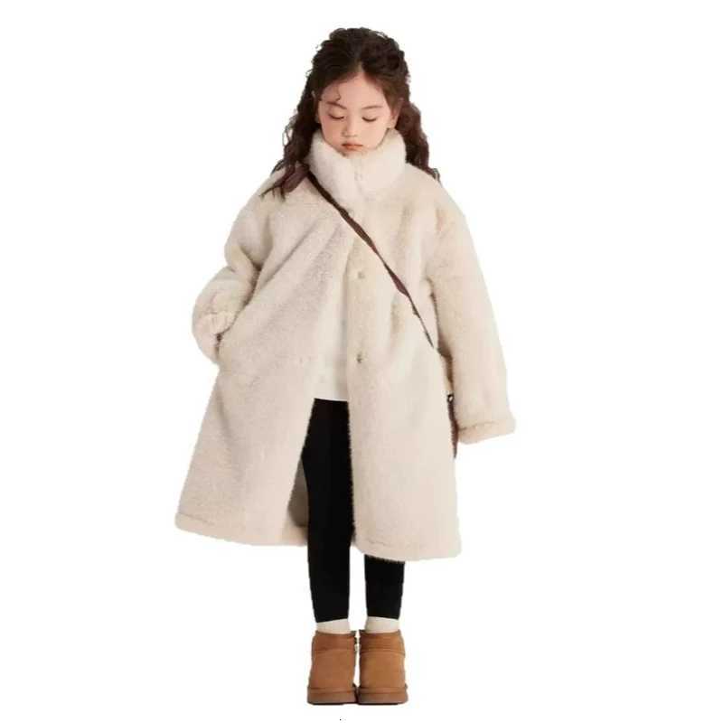 5 6 8 10 12 ans hiver filles veste en peluche couleur unie garder au chaud mode princesse manteau de fourrure cadeaux de noël vêtements pour enfa