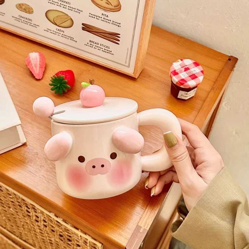 Creative Cartoon Cute Ceramic Mug Home Couple Breakfast Cup M251206-image-1087462838