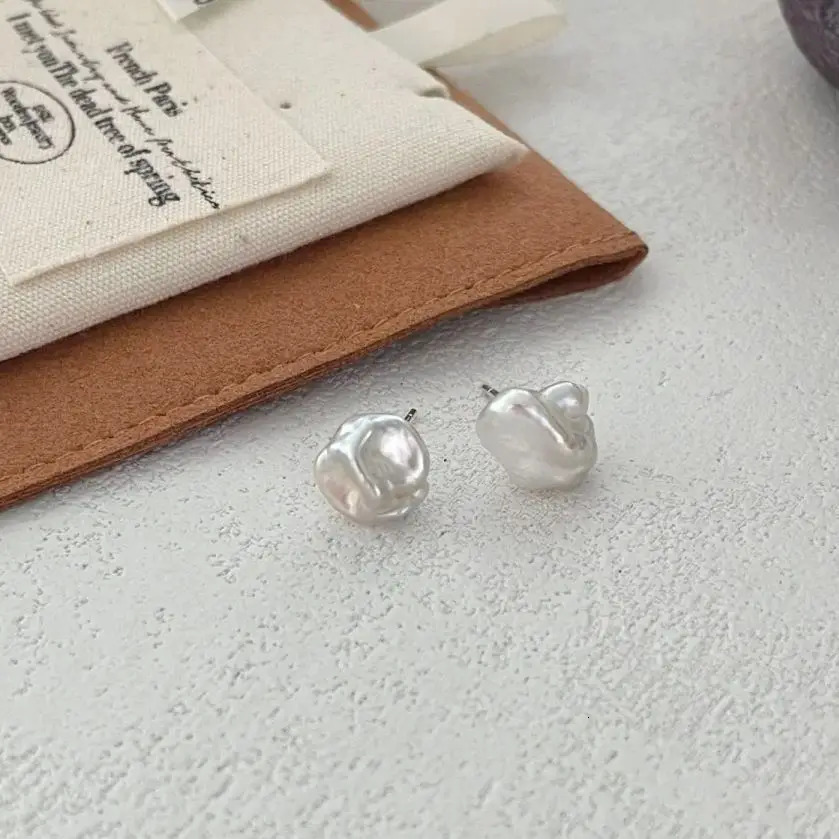 Keshi perle boucle d'oreille Stud 925 argent baroque naturel perles d'eau douce boucles d'oreilles colorées style quotidien bijoux cadeaux pour l