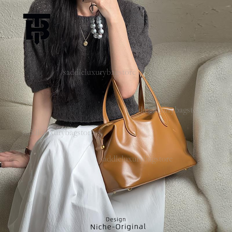 TB BHULAMTE Designer Patent Leather Glossy Handbag Luxury New Women's Large Capacity Commuting Shoulder Crossbody Bag Simple Shopping Bag Free