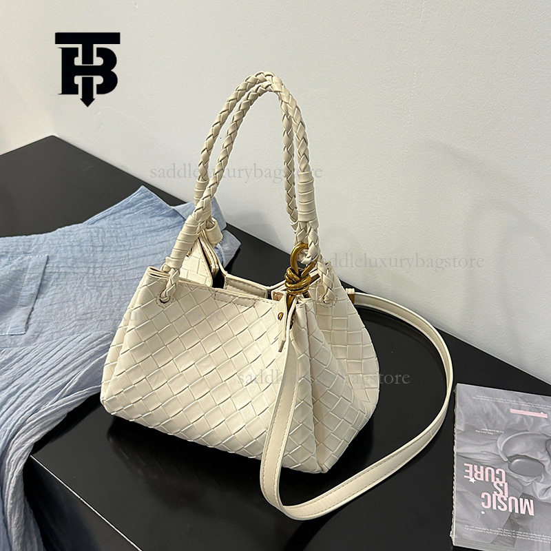 TB BHULAMTE Sac à main tissé en cuir souple de luxe pour femme, sac seau de grande capacité, nouveau tempérament, sac à bandoulière polyvalent po