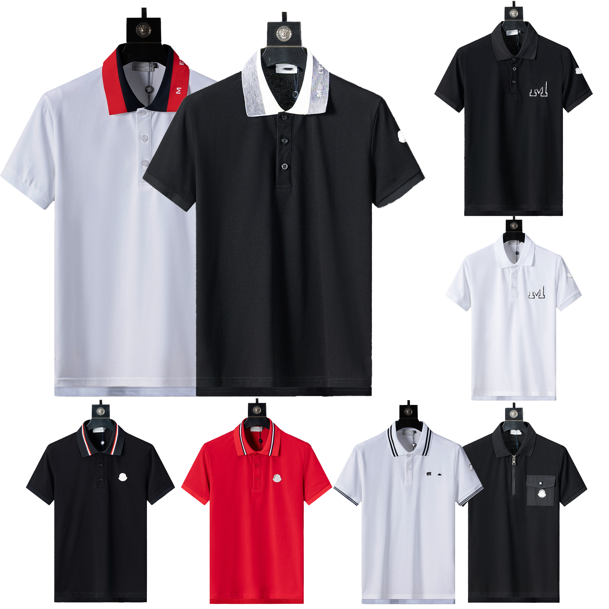 Haute qualité marque hommes designer classique couleur unie affaires hommes POLO chemise hauts à la mode lettre broderie caoutchouc et chemise im