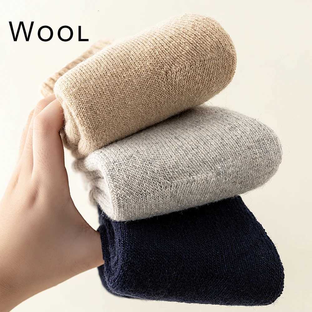 1 paires de chaussettes en laine pour hommes de haute qualité hiver épais bottes de neige chaudes chaussettes en plein air résistant au froid rés