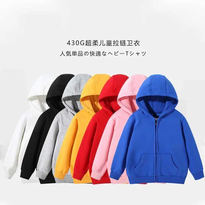 Sweat à capuche avec fermeture éclair pour garçons et filles, couleur unie, doux, confortable, mode printemps et automne 2025, pour 3 à 14 ans, X