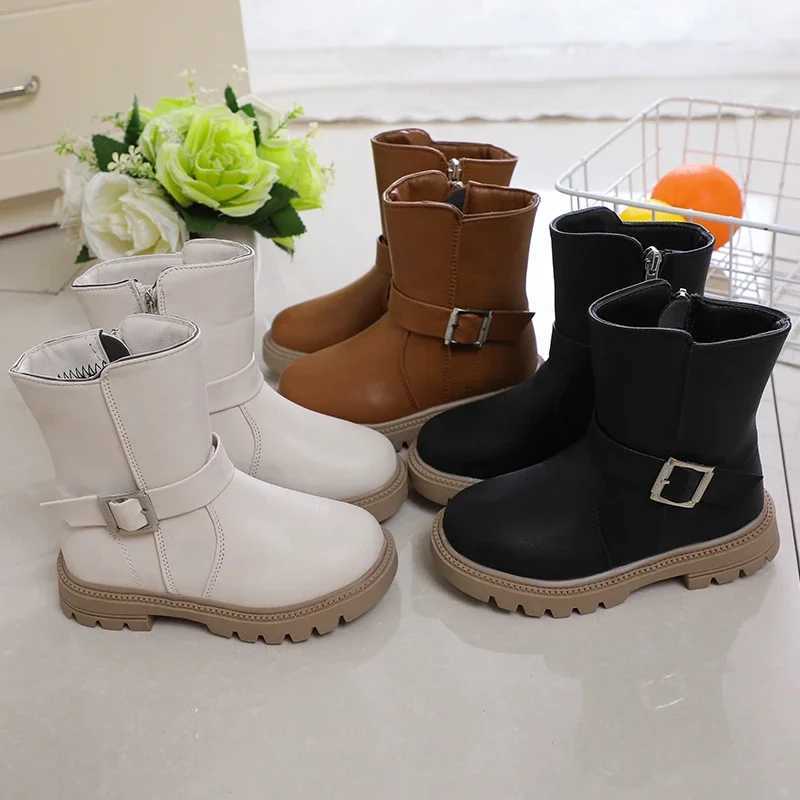 Bottes courtes pour filles de style britannique, noir, marron, beige, classiques, décontractées, simples, antidérapantes, polyvalentes, PU, autom