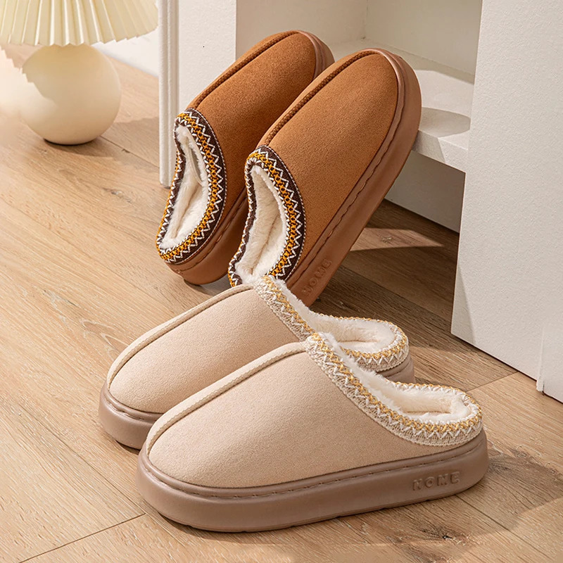 Pantoufles décontractées pour femmes, chaussures d'hiver en peluche, mode intérieure, diapositives en fourrure floue, plates élégantes, grande ta