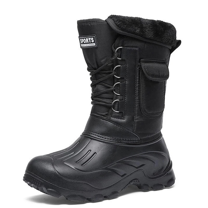 Hommes hiver bottes de neige chaussures de pêche en plein air neige Trekking chaussures 2024 mâle en plein air marche pêche hommes baskets hommes