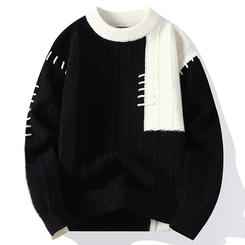 Nouvelle Mode Hommes Streetwear Chandails Tricotés Homme O-cou Lâche Casual Pull Chandails Qualité Mâle Pulls Vêtements D'hiver 4X M251206