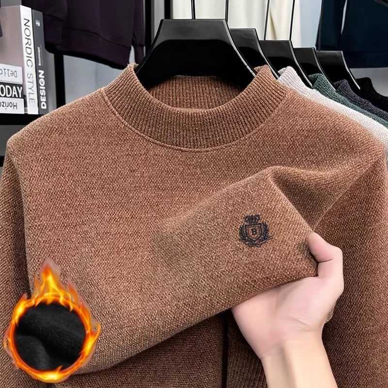 hommes nouveau hiver velours épais pull chaud pull col rond broderie exquise velours best-seller confortable tricoté sueur M251206