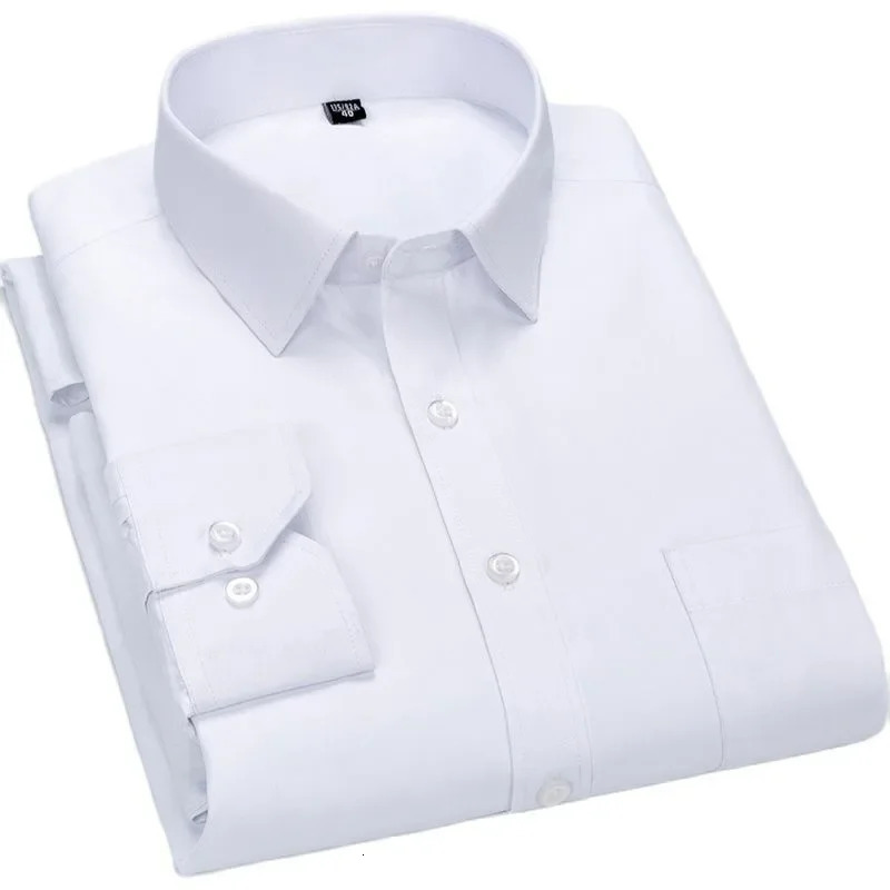 Formal Fashion Social Long Sleeved Business Work Plus Size Mens Striped Dress Shirts Smart Casual Shirt SIZE 47 48 251204