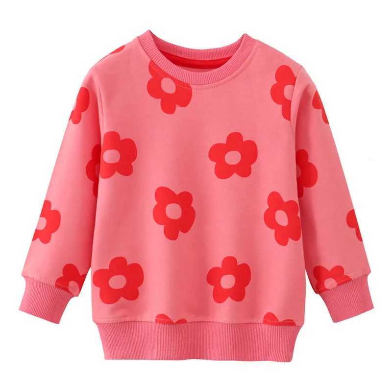 Jumping Meters Nouvelle Arrivée Automne Printemps Filles Sweatshirts Fleurs Imprimer À Manches Longues Sport Bébé Costume Chemises À Capuchon Enf