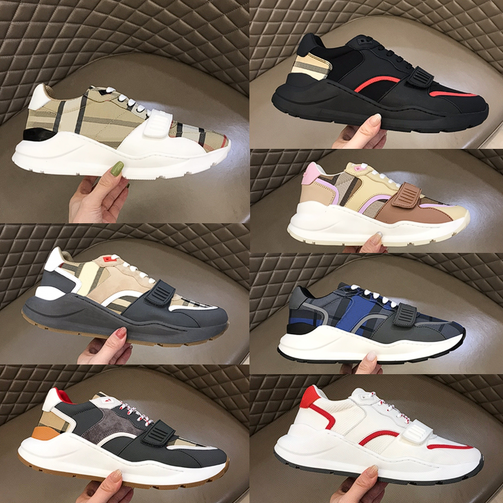 Designer Shoes Striped Sneakers Men Brand Classic Platform Sneaker Vintage Trainers Plaid Flats Shoes Size 38-46