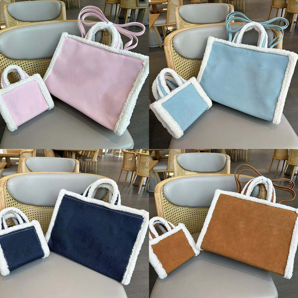 luxury bag shoulder bag shopping bag fur bag tote bag designer bag lady women handbag flap Office Commuting Women purse travel 2 sizes big capacity