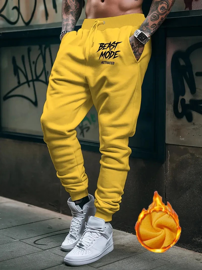 Autumn Winter Running Joggers Sweatpants Sport Casual Trousers Fitness Gym Breathable Pants 2024 Number Printed Mens 251129