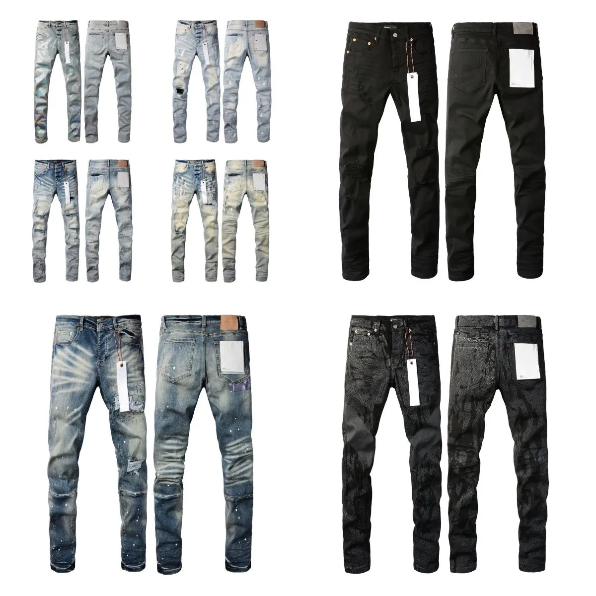 Mens trousers Purples Jeans denim designer Jeans Men black Pants High-End Quality Straight Retro Ripped Biker Jean Slim Fit Motorcycle Clothing 2