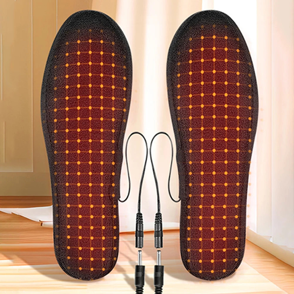 1 paire de semelles de chaussures chauffantes USB, coussin chauffant électrique pour pieds, tapis de chaussettes chauffantes pour sports d'hiver