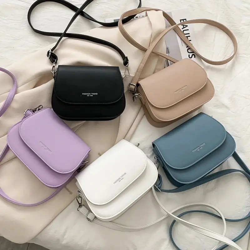 Womens Crossbody Bag Solid Color Fashionable Flipped Bag Retro Casual Simple Crossbody Bag 251201