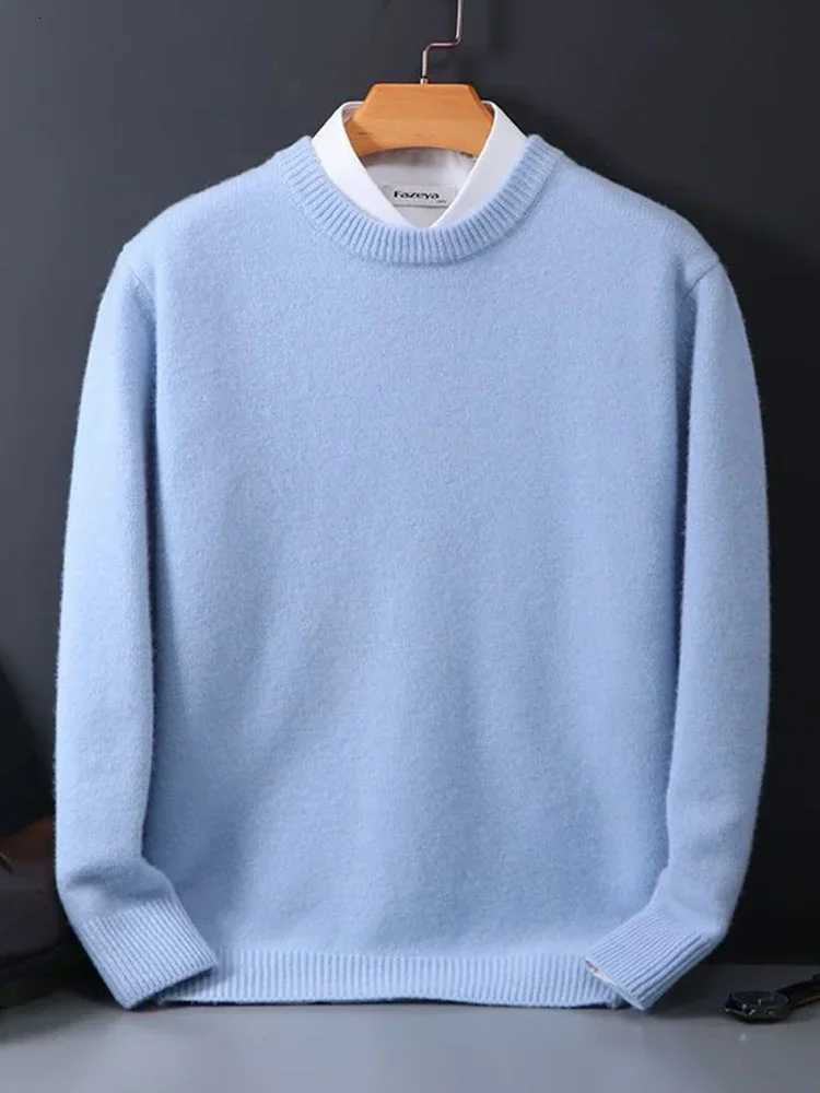 2024 Cashmere Sweater O-neck Pullovers Mens Loose Oversized M-3XL Knitted Bottom Shirt Autumn Winter New Korean Casual Men Top M251206