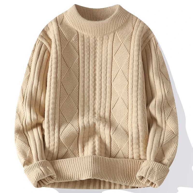 Nouveaux pulls en tricot hommes automne hiver col rond pull tricoté en vrac hommes mode à manches longues couleur unie pull décontracté chandails