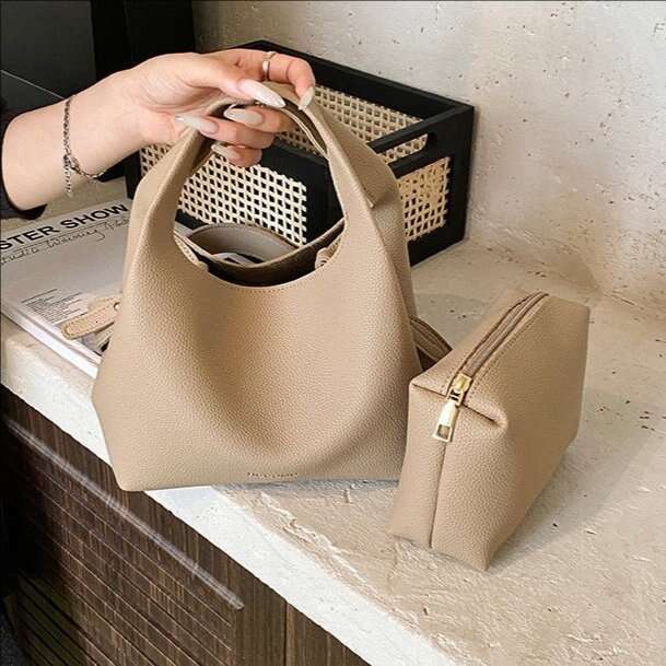 This Year's Trendy Bags Women's New Fashion High-end Handbag Commuter Shoulder Crossbody Bucket Bag