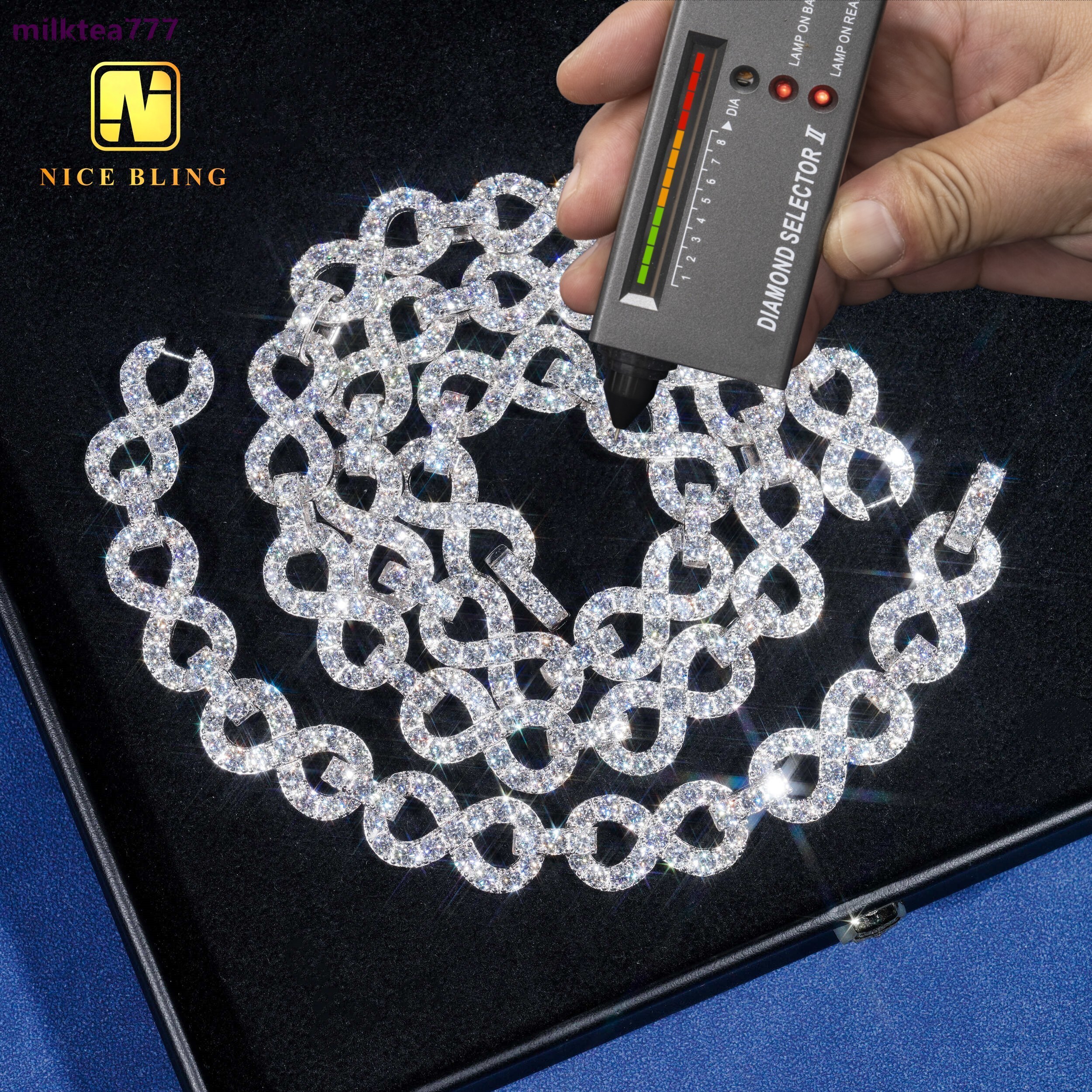 Bijoux en diamant à la mode, chaînes à maillons personnalisées pour hommes, Hip Hop, argent 925, Moissanite, collier cubain, chaînes glacées de 1