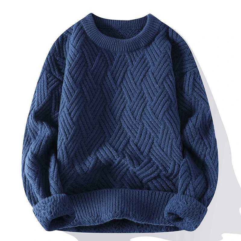 Autumn Winter O Neck Kint Pullovers Men Solid Color Casaul Sweater Loose Knitted Fashion Streetwear Warm Pullover Sweaters Man M251206