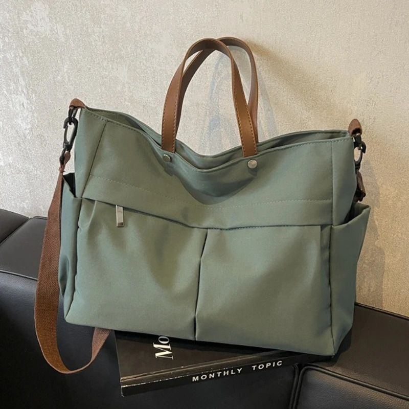 Stylish Nylon Handbag Multiple Pocket Large Capacity Womens Tote Bag Lightweight Casual Shoulder Bag Daily Commuter Shopping 251201