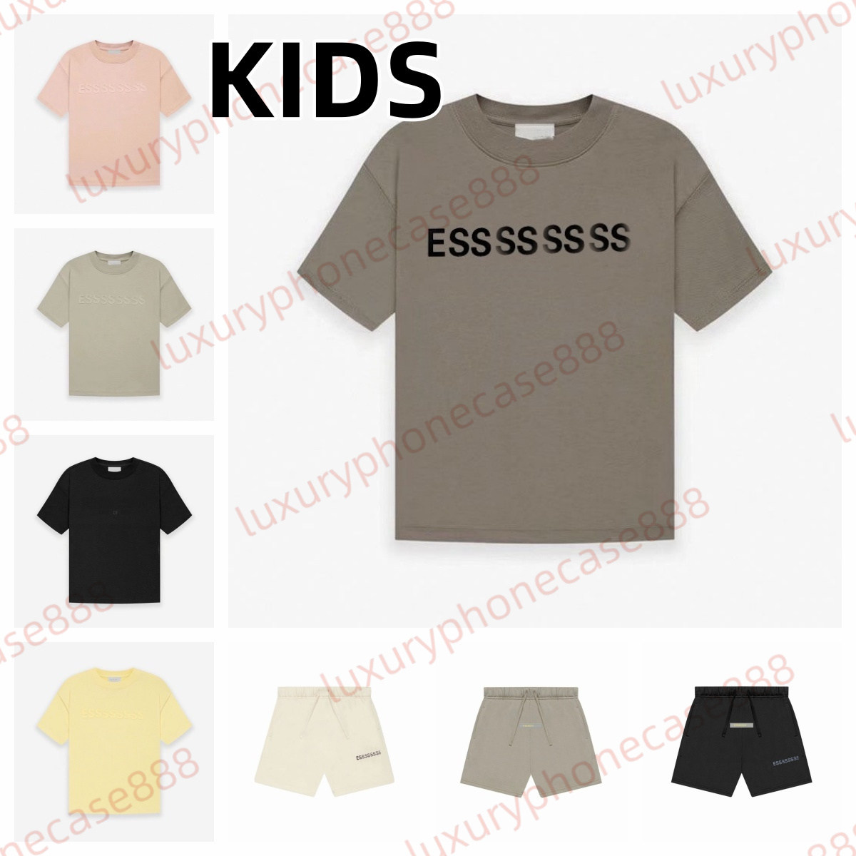 Es High quality Kids designer clothes boys girls designer t shirt tee tops 3D silion letter print oversize loose streetwear summer children casual t
