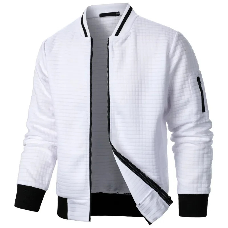 Mens Long Sleeve Zipper Jacket Coats Stand Up Sweatshirts Outdoor Streetwear Autumn Warm Solid Color Baseball Men 251129
