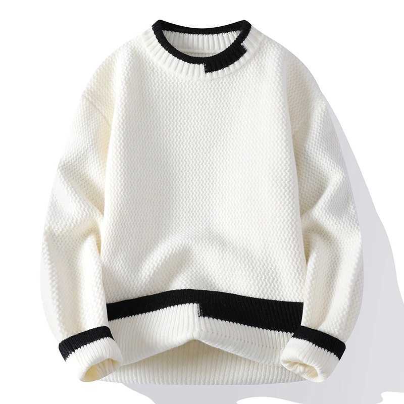 Street Fashion Mens Streetwear Sweater American Style Round Neck Pullover Casual Loose Fit Knitwear For Men Daily Mens Sweater M251206