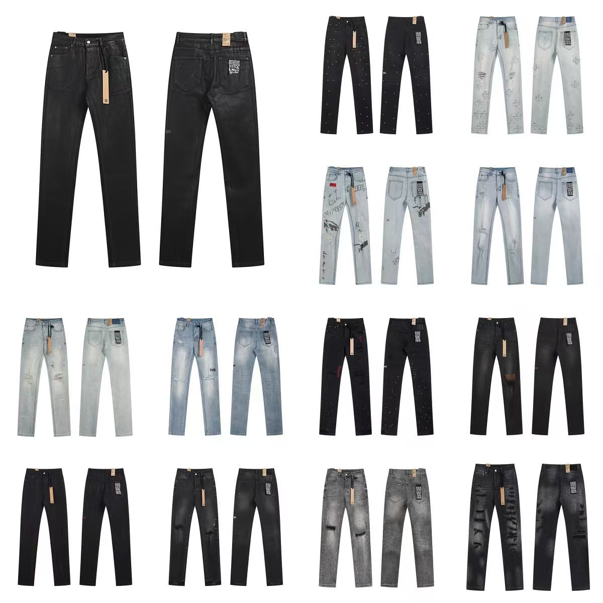 jeans designer men jeans designer brand for Men Women y2k Hip Hop Jean purpler Denim Jean letters pants Fashion Ripped Joggers Jeans Hight Quality E
