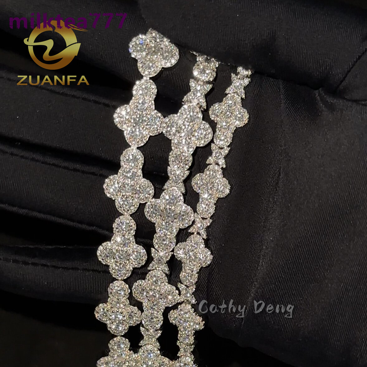 Zuanfa Jewelry Wholesale Price 925 Silver Moissanite Hip Hop Jewelry 10mm Iced Out Moissanite Cuban Bracelet Pass Tester