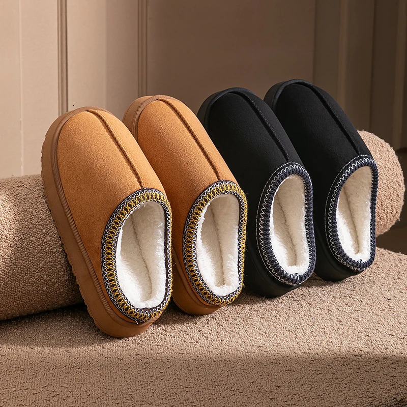 Pantoufles en peluche pour femmes, chaussures de maison chaudes d'hiver, semelle épaisse en EVA pour une utilisation intérieure et extérieure, ch
