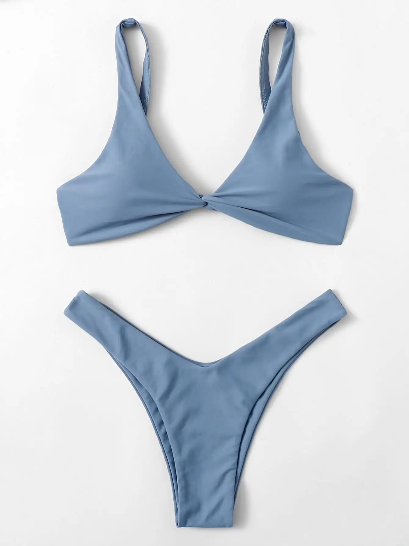 ZTVitality solide cravate Sexy Bikini rembourré soutien-gorge jambe haute pansement Push Up Bikini ensemble brésilien maillot de bain femmes mail
