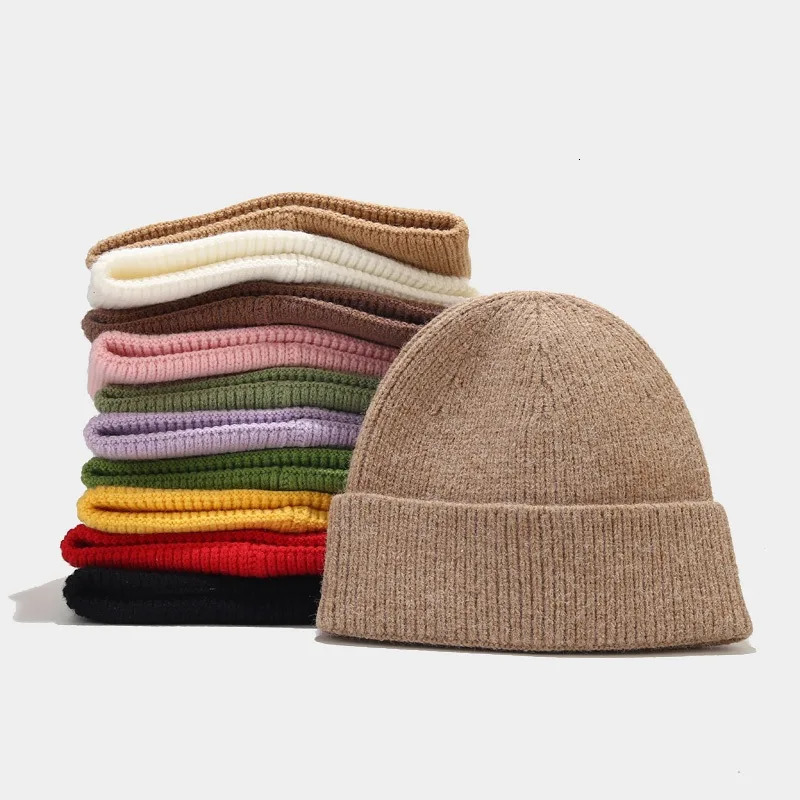 Unisex Autumn Winter Warm Beanie HatSolid Color Stretch Knitted Crochet Beanies Hat CapSuitable for Daily Wear Outdoor 251203