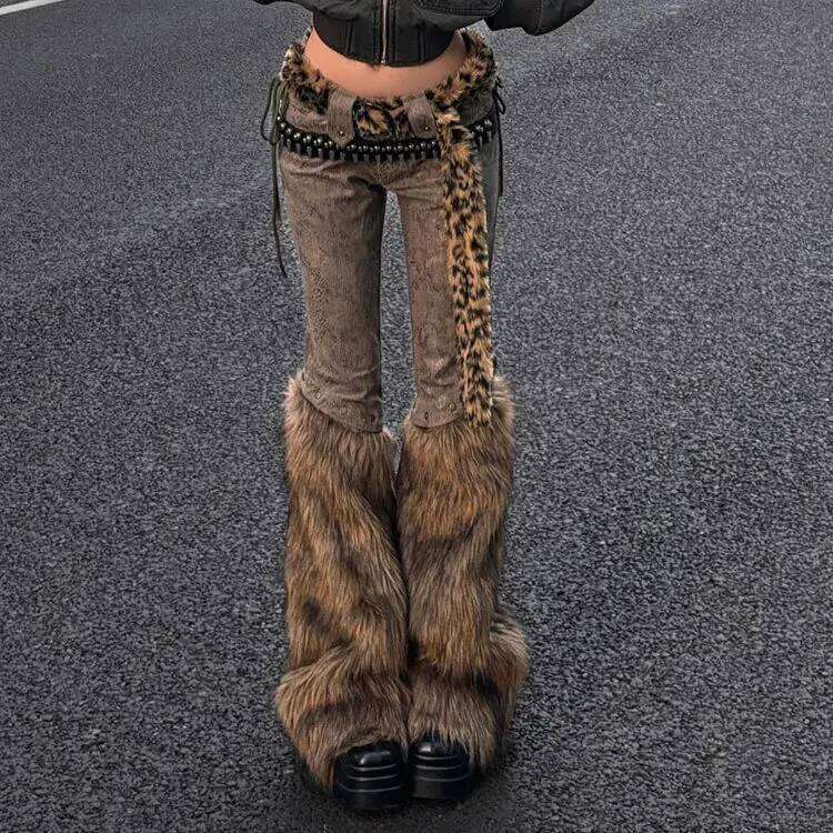 Jean rétro américain à bords bruts, Micro évasé, mode millénaire, pantalon Harajuku Hip Hop Y2K, vêtements Vintage de luxe