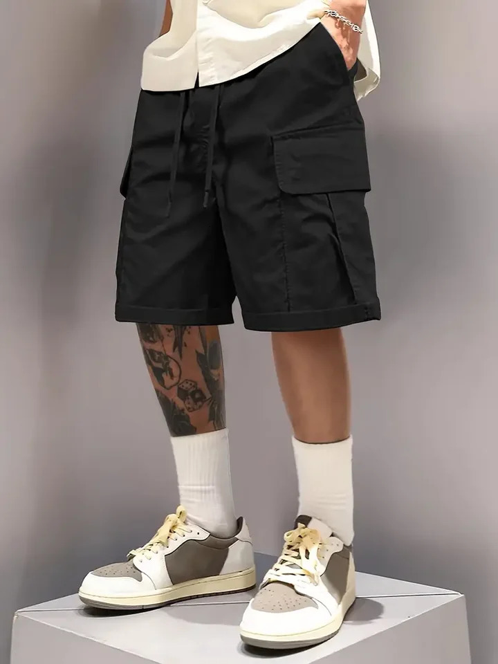 Short cargo d'été pour hommes, décontracté, polyvalent et à la mode, trois couleurs disponibles, multi-poches, adapté aux sorties décontractées,