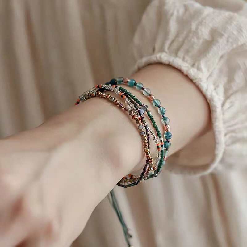Bohemian Colorful Beaded Summer Women's New Vacation Ethnic Style Adjustable Bracelet Niche Accessories ddmynov