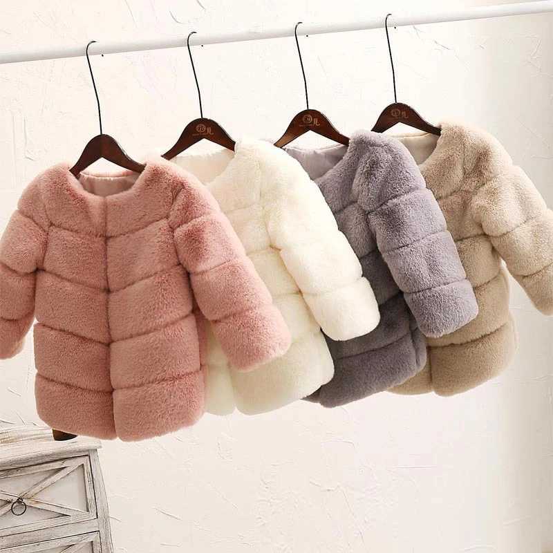 Nouvelles filles manteau de fourrure d'hiver élégante adolescente vestes en fausse fourrure manteaux épais Parkas chauds vêtements d'extérieur po
