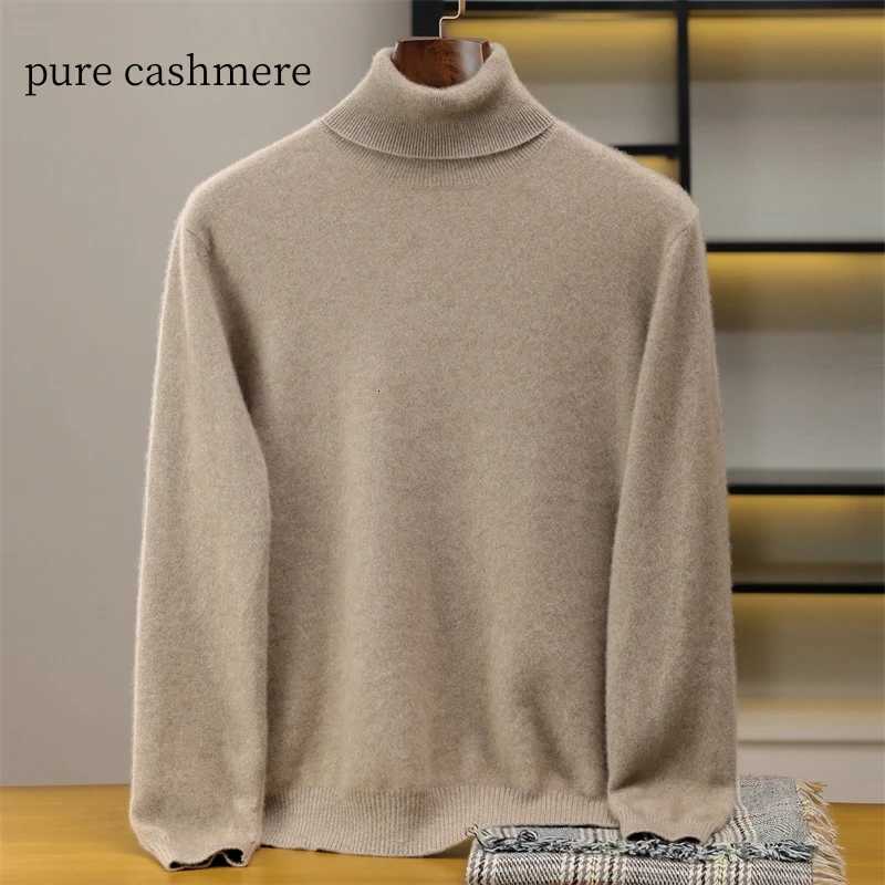 100 Pure Cashmere Sweater Mens Lapel Collar Pullover Sweater Autumn Winter New Knitted Base Sweater Versatile Basic Clothing M251206