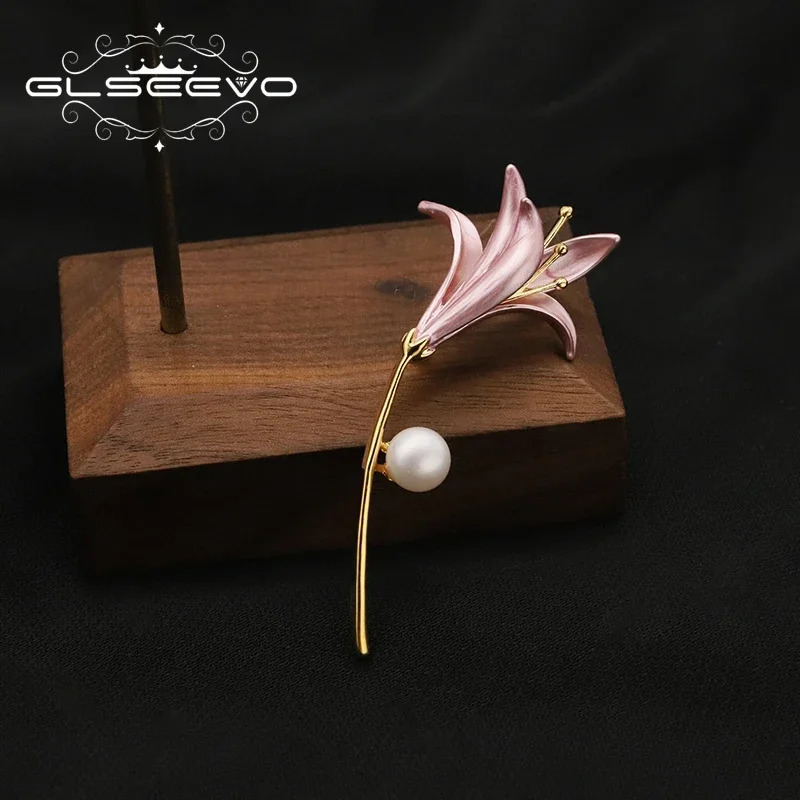 GLSEEVO Mode Femmes Fleur Tulipe Émail Broche Pin Revers Collier Écharpe Décor Bijoux Femmes Vêtement Bijoux Vêtements Accessoires 251204