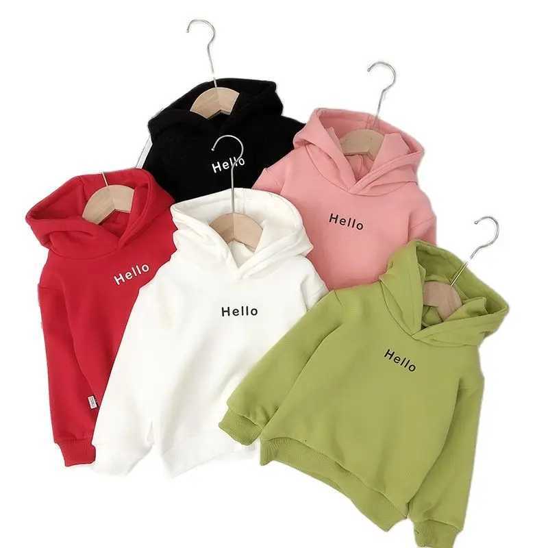 2024 Nouveaux enfants Automne Hiver Sweats à capuche Mode Garçons Sweat-shirts en molleton Lettre Broderie Filles Garder au chaud Sweats à capuch