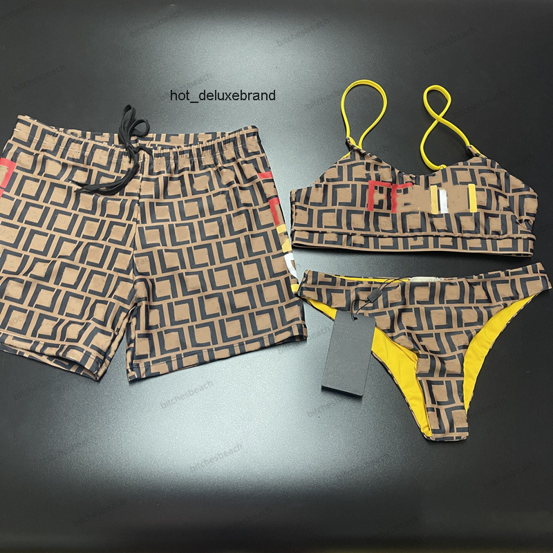 designer bikini letter lovers swimwear bathing suit bikinis shorts push up padded womens swimsuit summer beach swim short trunks for men X260304-image-1096162318